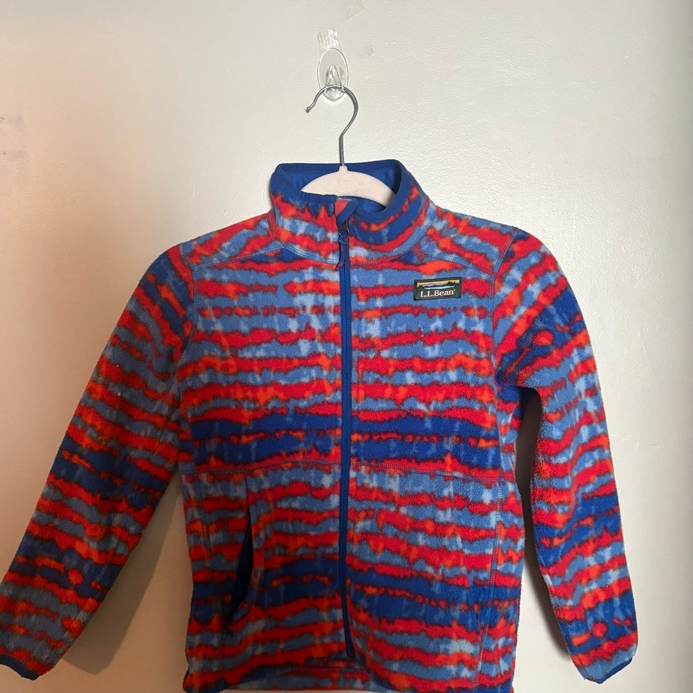L.L. Bean Kids Red and Blue Fleece Jacket